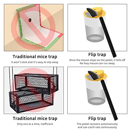 2 Pack Humane No Kill Mouse Traps Bucket, Enlarged No Kill Rat Traps, Reusable Catch and Release Mice Traps, Pet and Children Friendly Mouse Traps (2 Pack)