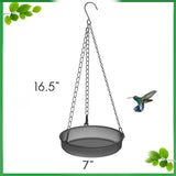 Hanging Bird Feeder, Birdfeeder Hanging for Garden Yard Outside Hanging Bird Feeder Tray - Metal Mesh Platform Feeders for Birds Outside Outdoors Hanging for Attracting Birds, 3Pcs