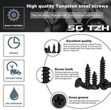 #8 x 2 Wood Screw 100PCS Black Phosphate Coated Stainless Flat Truss Head Fast Self Tapping Drywall Screws by SG TZH