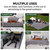 Furhaven Waterproof & Non-Slip Queen Size Mattress Cover Protector for Dogs & Cats, Washable, For Beds, Couches, & Car Seats - Quilted Twill Blanket Mattress Cover - Gray, Large/Queen Size