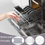 Dual Zone Air Fryer Accessories, 2pcs Air Fryer Rack with 2pcs Reusable Silicone Air Fryer Liners Compatible with Ninja Foodi Air Fryer DZ201, DZ401,4pcs Double Basket Air Fryer Accessories
