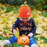 Pumpkin Knitted Beanie Hat Winter Thick Warm Soft Cute Hat Capfor Infant Kids Toddler Boys Girls for Halloween Christmas Orange