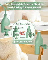 NRYDEPET 2-in-1 Hands-Free Dog Hair Dryer with Table Clamp – Low Noise Pet Grooming Dryer for Dogs & Cats, Adjustable Heat & Speed, Wearable or Desktop Use(Green)
