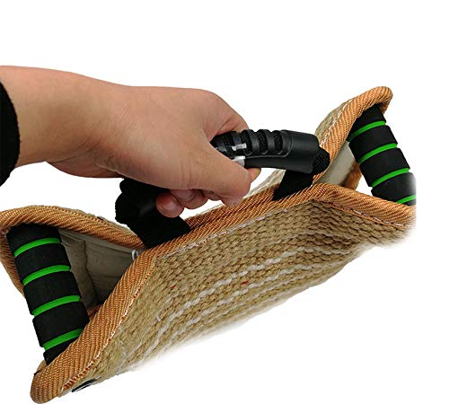 Morezi Dog Targeting Bite Wedge Tug Toy for Malinois,German Shepherd,Schutzhund Training,Jute/French Linen