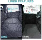 Truck Back Seat Extender for Dogs with Mesh Window,Sturdy Dog Car Seat Cover for Backseat with Door Protector,Waterproof Dog Hammock for Car Rear Seat Protector Fit Chevrolet,Silverado,RAM,GMC Trucks