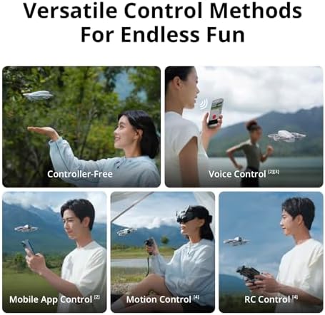 DJI Neo, Mini Drone with 4K UHD Camera for Adults, 135g Self Flying Drone that Follows You, Palm Takeoff, AI Subject Tracking, QuickShots, Stabilized Video, Built-In Propeller Guard (Controller-Free)
