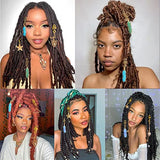 Leeven 129 Pcs Crystal Wire Wrapped Wrapped Adornment Dreadlock Charms Clip Imitation Wood Beads Braid Accessories Hair Jewelry for Butterfly Locs