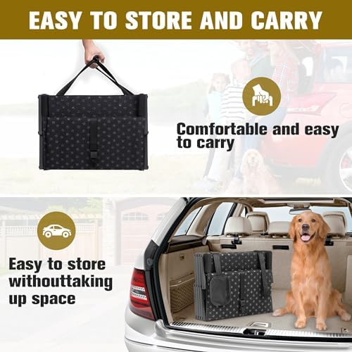 Dog Stairs for Car - Foldable Dog Ramps for Large Dogs with Non Slip Surface, Portable Dog Steps for Cars and SUV, Truck, Support Up to 200 Lbs
