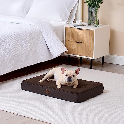 EHEYCIGA Orthopedic Foam Dog Bed for Large Dogs, 35"L x 23"W x 3.5"Th, Brown