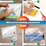 16Pack - Clear Wall & Door Protector from Dog Scratching - Anti Cat Couch Guard Plastic Sheets, Furniture Self-Adhesive Removable Sticky Tape, Transparent Thick Sofa Scratch Deterrent Frame Cover Film