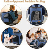 Lekereise Large Cat Backpack Carrier Fit Up to 20 25 Lbs, Expandable Pet Carrier Backpack Foldable Dog Backpack Carrier, Blue