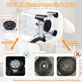 72oz XL Replacement Pitcher for Ninja Blender Top Lid Replacement,72oz Pitcher Blender Parts for Ninja BL610 BL710WM CO610B CT610 Series,NEW Model Top Lid with Rim/Handle Extension ONLY