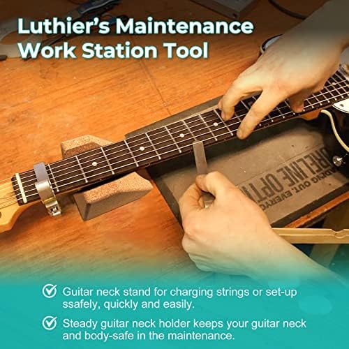 Cork Guitar Neck Rest, Guitar Neck Cradle Support Pillow, Guitar Accessories for Repair, Maintenance, Cleaning, String Instrument Luthier Tool, 100% Natural Cork Die-Cast Cut