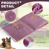 Chumia 4 Pack Dog Towels for Drying Large Microfiber Grooming Tools Absorbent Soft Bath Supplies with Embroidered Paw for Small Medium Pet Products(30 x 50 Inch,Purple)