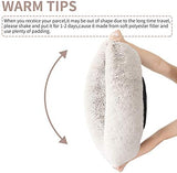 Love's cabin 24in Cat Beds for Indoor Cats - Cat Bed with Machine Washable, Waterproof, Non-Slip Bottom - Coffee Fluffy Dog and Cat Calming Cushion Bed for Joint-Relief and Sleep Improvement