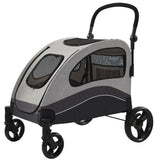 Heavy Duty Dog Stroller for Large Dogs Up to 135 Lbs, Dual Entry Pet Wagon with All Terrain Wheels, One-Foot Brake, Easy Fold, Breathable Mesh, Adjustable & Removable Handle for Senior Pets - Black