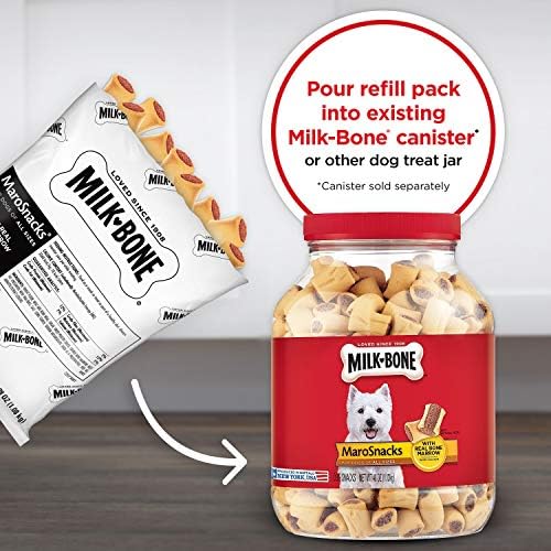 Milk-Bone MaroSnacks Dog Treats, 38 Ounce Refill Packs (Pack of 2) with Real Bone Marrow and Calcium
