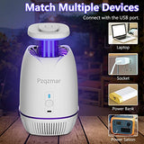 Pzqzmar Fruit Fly Trap,Indoor Insect Trap,Electric Bug Zapper Catcher for Fruit Flies,Flying Insect,Mosquito,Gnat,Moth,Mosquito Killer&Repellent Lamp for Home House,UV Light&Sticky Glue,Plug-in(White)
