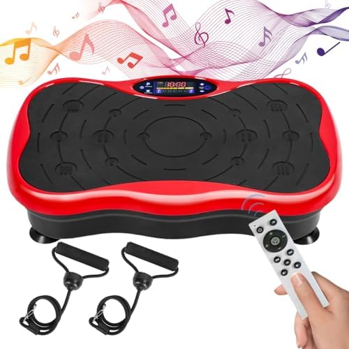 Vibration Plate Exercise Machine Vibration Plates for Weight Loss Vibration Plate for Lymphatic Drainage Whole Body Shaking Vibrating Plate Exercise Machine Fitness Platform with Resistant Band