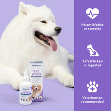 Load image into Gallery viewer, Vetericyn Plus Dog and Cat Eye Wash | Eye Drops for Dogs and Cats to Flush and Soothe Eye Irritations, Dog Tear Stain Cleaner, Safe for All Animals. 3 Ounces
