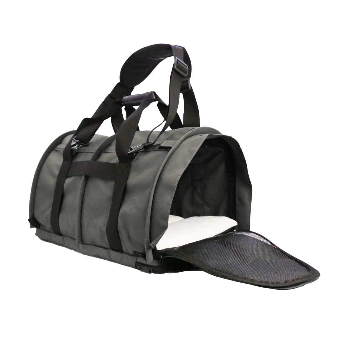 SturdiBag XL Pet Travel Carrier: Flexible Height for Cat and Dog Soft Sided with Safety Clips and Seatbelt Straps | Smoke, 20" x 16" x 12" (PN: SB3-PRO-SM)
