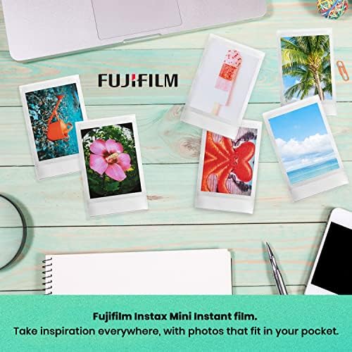 Fujifilm Instax Mini 12 Instant Camera Bundle with Fujifilm Instax Mini Instant Film Value Pack (60 Sheets) with Accessories Including Protective Case, Strap, Photo Album (Mint Green)