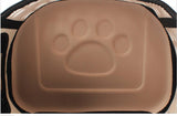 Foldable Pet Dog Cat Carrier Cage Collapsible Travel Kennel - Portable Pet Carrier Outdoor Shoulder Bag for Puppy Dog Cat Small Medium Large Animal (M, Beige)