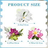 HAIMEIKANG Hawaiian Hair Clip, 3 Pieces Tropical Flower Hair Pins - Artificial Hawaiian Flower Hair Accessories in White, Rose Red, and Purple for Women, Wedding Hair Piece