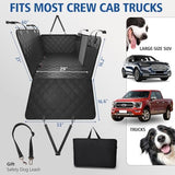 XL Truck Back Seat Extender for Dogs, Dog Seat Cover Back Seat Supports 400lbs, Hard Bottom Pet Seat Covers for Crew Cab Trucks, Dog Hammock for F150, RAM1500, Sierra, Tundra, Silverado, Titan Black