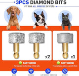 Dog Nail Grinder Super Quiet Dog Nail Trimmers 3 Grinding Wheels 3 Speed Rechargeable Pet Nail Grinder LED Display Dog Nail Clippers Kit for Large Medium Small Dogs Cats Dog Nail File Toenail Clippers