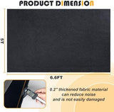 Invech 5 x 6.6 Ft Drum Rug, Drum Mat with Non-Slip Grip Bottom, Soundproof Drum Floor Mat for Electrical Drum, Drum Accessories Gift for Drummers (Black)