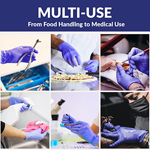 Klex Nitrile Exam Gloves - Medical Grade, Powder Free, Rubber Latex Free, Disposable Examination Grade Glove, Strong 3.5mil, Food Safe, Lavender L Large, 3 Box of 100, 300 Count