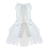 Dog Dress,Pet Wedding Dress Princess Formal Tutu Skirt with Bowknot,Puppy Birthday Party Outfit Apparel Girl for Dogs Cats (White Lace, XX-Large)