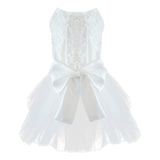 Dog Dress,Pet Wedding Dress Princess Formal Tutu Skirt with Bowknot,Puppy Birthday Party Outfit Apparel Girl for Dogs Cats (White Lace, XX-Large)