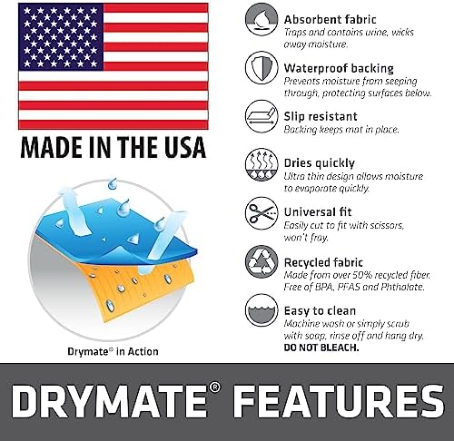 Drymate Dog Playpen Mat, Absorbent, Waterproof, Non-Slip, Machine Washable, Jumbo XXL Size (60x74), Reusable Puppy Pad for Training, Whelping, Housebreaking, Incontinence, and Crate/Kennel (USA Made)