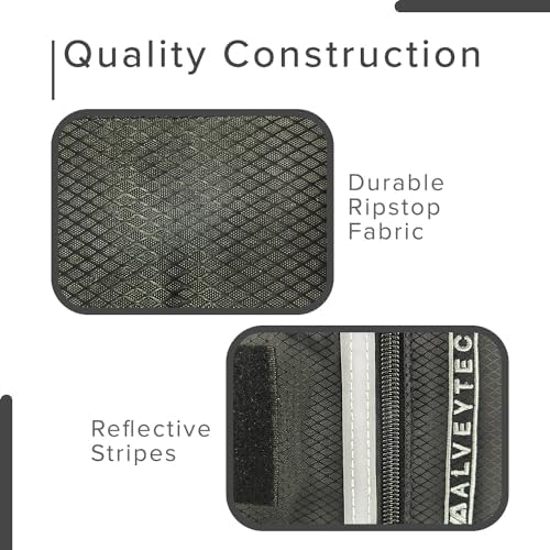 AlveyTech Saddle Bag for Mobility Scooter, Wheelchair, & Electric Power Chair (Small, Black) - Accessories Holder Armrest Side Pouch Storage Organizer Bags for Adults, Water-Resistant, Easy Install