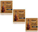 3 Packs Full Set Replacement Stainless Steel 4/4 Size Violin Strings E A D G