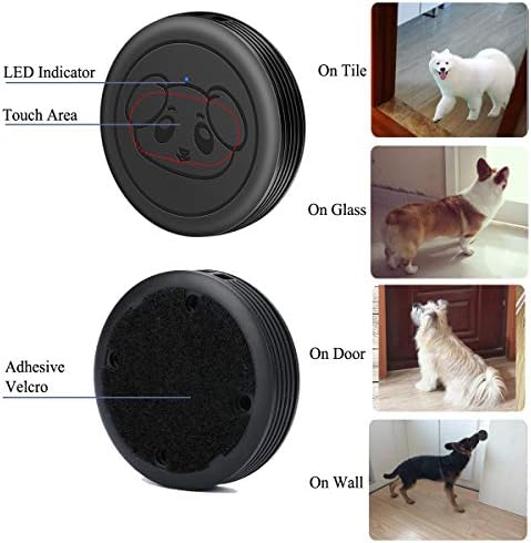 EverNary Dog Door Bell, Wireless Doggie Doorbells for Potty Training, Door Bell for Dogs to Go Outside, Dog Bells to with 1 Receiver and 2 Waterproof Transmitters (Black)