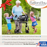 Walker Basket for Folding Walker, Walker Tray for Walker Bag for Walker Grabber Strap f/Walker Bag for Walkers Basket for Walker Bags for Folding Walker with Wheels Walker Accessories for Walker-GRAY