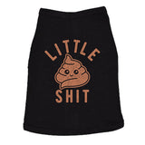 Funny Dog Shirt Gag Outdoor Outfit – Little Poop Cartoon Graphic Tee – Lightweight Cotton Blend for Small to Extra Large Dogs – Sarcastic Pet Gift for Dog Lovers Black, XL