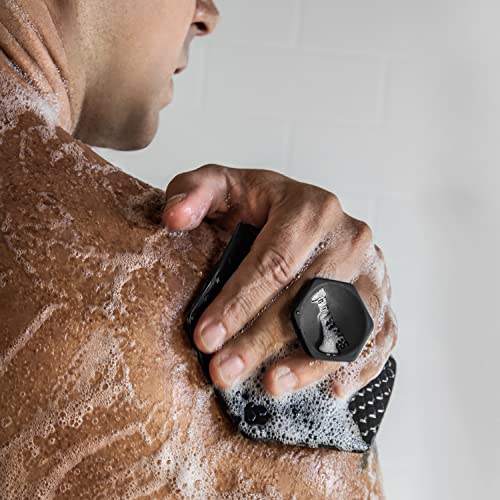 Tooletries - Body Scrubber & Hook - Premium Silicone Scrubber for Cleaning, Exfoliating and Invigorating Your Skin - Shower Accessories - Durable & Long Lasting Body Wash Scrubber for Men