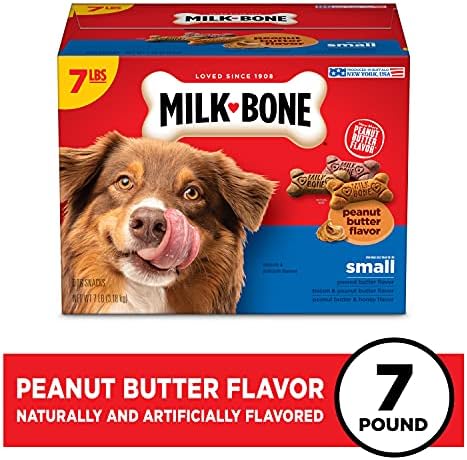 Milk-Bone Peanut Butter Flavor Naturally & Artificially Flavored Dog Biscuits - Crunchy Dog Treats - 7 Pounds (Packaging Design May Vary)