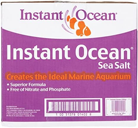 Instant Ocean Sea Salt for Marine Fish Tank Aquariums, Nitrate & Phosphate-Free