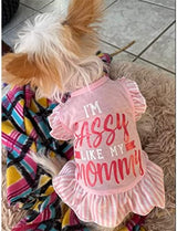 XPUDAC 4 Pieces Dog Dress Shirt Puppy Clothes for Small Girl Cute Doggie Dresses Summer Clothes Apparel for Dogs Cats (Pink Angel, Medium(8-11 lbs))