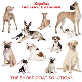 StripHair Gentle Groomer - Original for Dogs Pets 6-in-1 Shedding Grooming Massage (Soft Red)