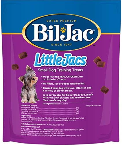 Bil-Jac Little Jacs Small Dog Training Treats - Soft Chicken Liver Dog Treats for Puppy Rewards - Real Chicken, No Fillers, 10oz Resealable Double Zipper Pouch (2-Pack)