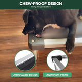 FXW TitanNest Padded Dog Bed for Crate, Chew-Proof Elevated Cot for Indoor/Outdoor/Camping Use, Durable & Washable Pet Bed for Small and Medium Dogs, 36-Inch, Grey