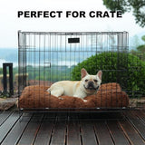 Bedfolks Waterproof Dog Crate Bed,Plush Dog Crate Pad with Removable Cover,Faux Fur Dog Bed for Medium Dogs,Fluffy Washable Dog Kennel Bed 29"x21",Solid Brown