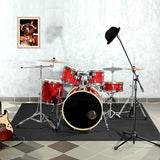 Invech 5 x 6.6 Ft Drum Rug, Drum Mat with Non-Slip Grip Bottom, Soundproof Drum Floor Mat for Electrical Drum, Drum Accessories Gift for Drummers (Black)