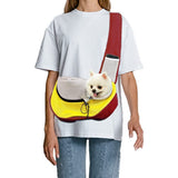 FEimaX Pet Dog Sling Carrier Puppy Pet Slings Bag for Small Dogs Cats Satchel Carriers Breathable Mesh Hand Free with Adjustable Strap Doggie Crossbody for Outdoor Travel (Large, Red)